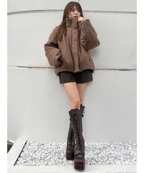 MURUA(ムルーア)の「シアーパディングブルゾン(ブルゾン・レディース・ブラウン/ブラック・FREE)」の15枚目の写真