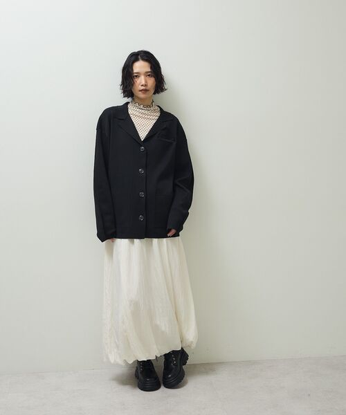 Green　Parks（グリーンパークス）の「微光沢サテンバルーンスカート（スカート・レディース・アイボリー/ブラック・FREE）」の16枚目の写真