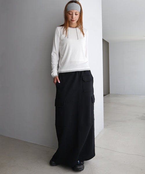 ANME（アンメ）の「スウェットカーゴタイトスカート（スカート・レディース・オートミール/ブラック・M/L）」の16枚目の写真