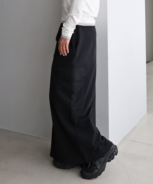 ANME（アンメ）の「スウェットカーゴタイトスカート（スカート・レディース・オートミール/ブラック・M/L）」の15枚目の写真