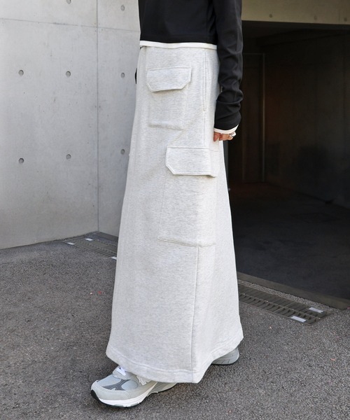 ANME（アンメ）の「スウェットカーゴタイトスカート（スカート・レディース・オートミール/ブラック・M/L）」の11枚目の写真