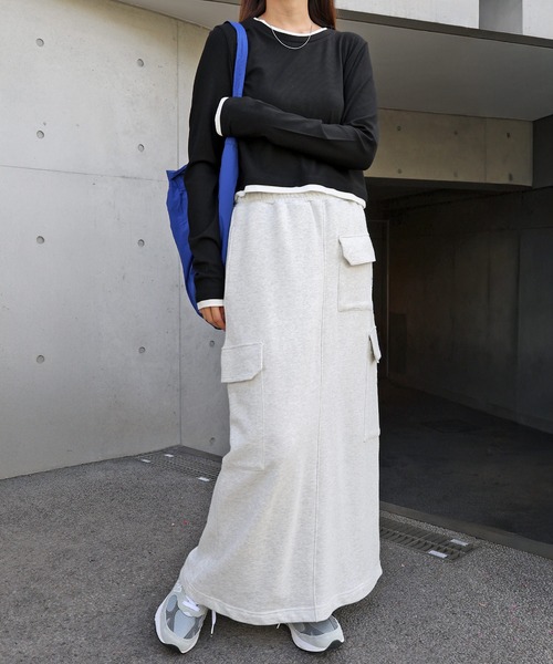 ANME（アンメ）の「スウェットカーゴタイトスカート（スカート・レディース・オートミール/ブラック・M/L）」の12枚目の写真