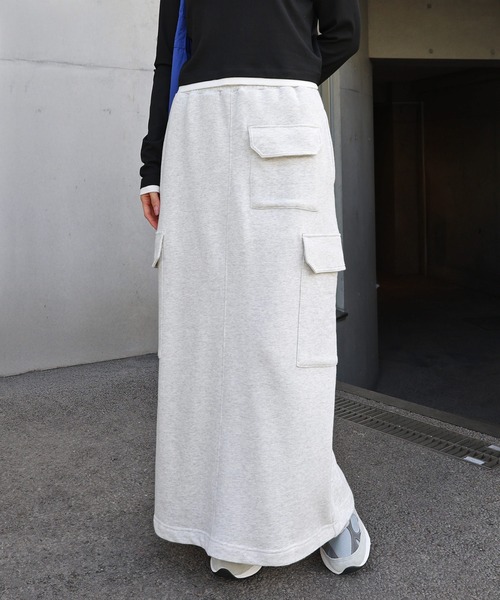 ANME（アンメ）の「スウェットカーゴタイトスカート（スカート・レディース・オートミール/ブラック・M/L）」の10枚目の写真