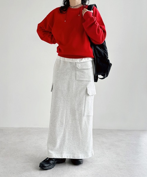 ANME（アンメ）の「スウェットカーゴタイトスカート（スカート・レディース・オートミール/ブラック・M/L）」の21枚目の写真