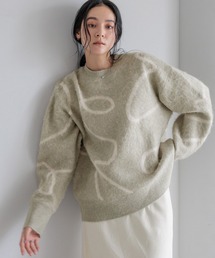 LOWRYS FARM | ニュアンスラインニットプルオーバーＬＳ　600399(ニット/セーター)