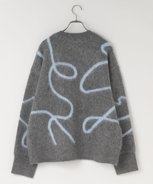 LOWRYS FARM（ローリーズファーム）の「ニュアンスラインニットプルオーバーＬＳ　600399（ニット/セーター・レディース・チャコールグレー/ライトグリーン/アイボリー・FREE）」の5枚目の写真