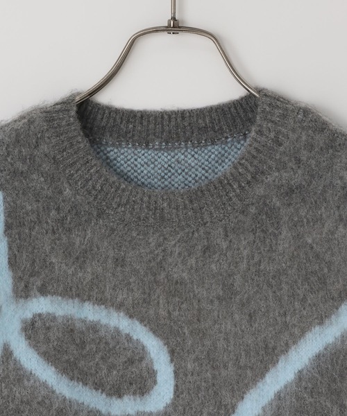 LOWRYS FARM（ローリーズファーム）の「ニュアンスラインニットプルオーバーＬＳ　600399（ニット/セーター・レディース・チャコールグレー/ライトグリーン/アイボリー・FREE）」の6枚目の写真