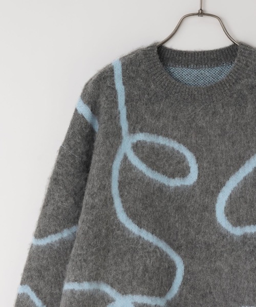 LOWRYS FARM（ローリーズファーム）の「ニュアンスラインニットプルオーバーＬＳ　600399（ニット/セーター・レディース・チャコールグレー/ライトグリーン/アイボリー・FREE）」の9枚目の写真