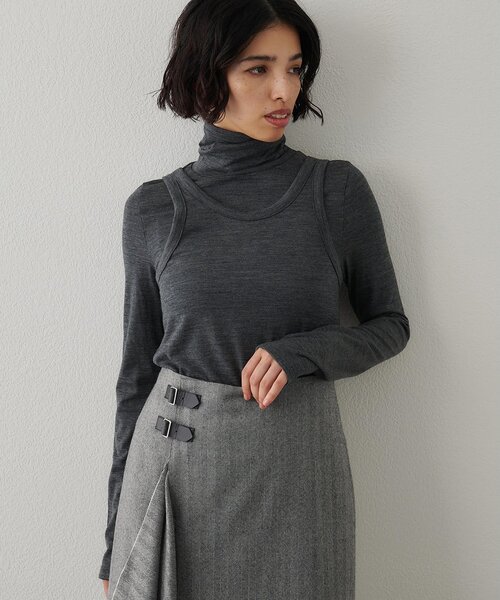 Whim Gazette（ウィムガゼット）の「タートルタンクプルオーバー（Tシャツ/カットソー・レディース・チャコールグレー/ネイビー・FREE）」の2枚目の写真