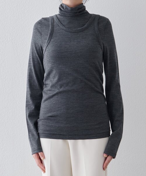 Whim Gazette（ウィムガゼット）の「タートルタンクプルオーバー（Tシャツ/カットソー・レディース・チャコールグレー/ネイビー・FREE）」の11枚目の写真