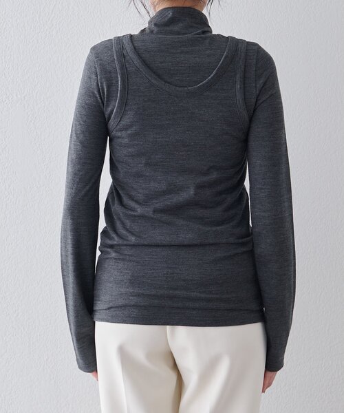 Whim Gazette（ウィムガゼット）の「タートルタンクプルオーバー（Tシャツ/カットソー・レディース・チャコールグレー/ネイビー・FREE）」の13枚目の写真