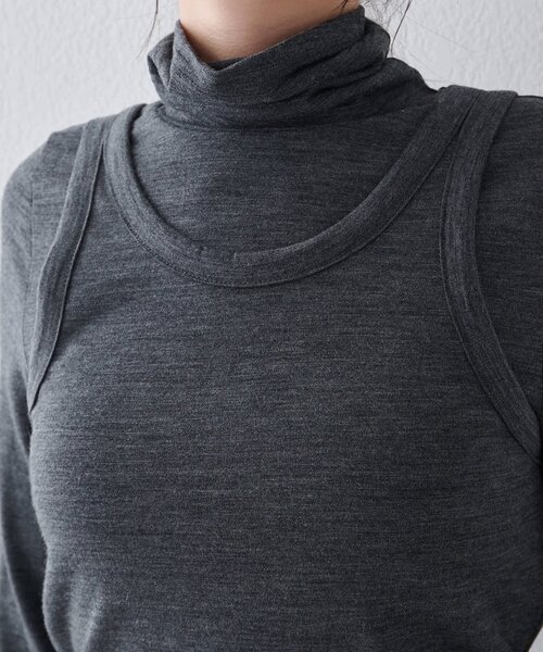 Whim Gazette（ウィムガゼット）の「タートルタンクプルオーバー（Tシャツ/カットソー・レディース・チャコールグレー/ネイビー・FREE）」の14枚目の写真