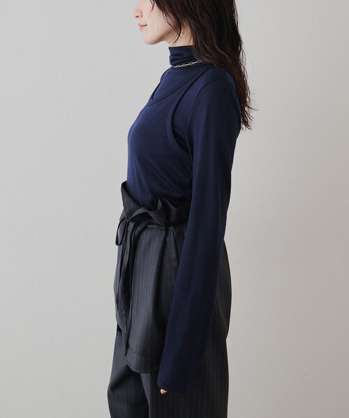 Whim Gazette（ウィムガゼット）の「タートルタンクプルオーバー（Tシャツ/カットソー・レディース・チャコールグレー/ネイビー・FREE）」の5枚目の写真