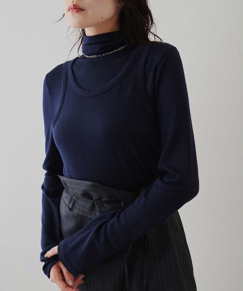 Whim Gazette（ウィムガゼット）の「タートルタンクプルオーバー（Tシャツ/カットソー・レディース・チャコールグレー/ネイビー・FREE）」の3枚目の写真