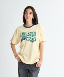 FRESH WAVE TEE /ロキシーフロントプリント半袖Tシャツ