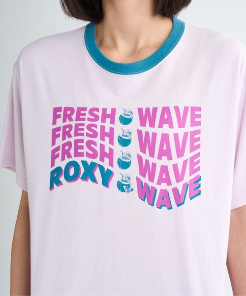 ROXY(ロキシー)の「FRESH WAVE TEE /ロキシーフロントプリント半袖Tシャツ(Tシャツ/カットソー・レディース・ブラック/ホワイト/ピンク/イエロー・X-LARGE/SMALL)」の7枚目の写真