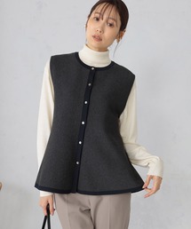 GALLORIA | マシンウォッシャブル　ペプラムニットベスト(ベスト)