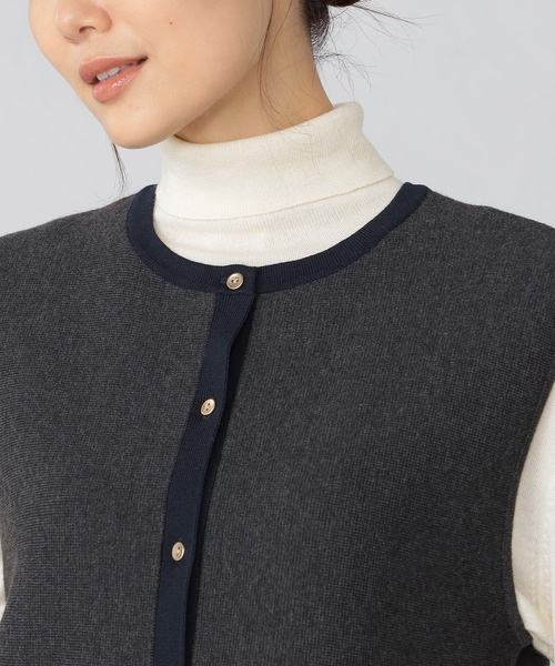 GALLORIA（ギャローリア）の「マシンウォッシャブル　ペプラムニットベスト（ベスト・レディース・チャコールグレー/ネイビー・LL/S/L/M）」の4枚目の写真