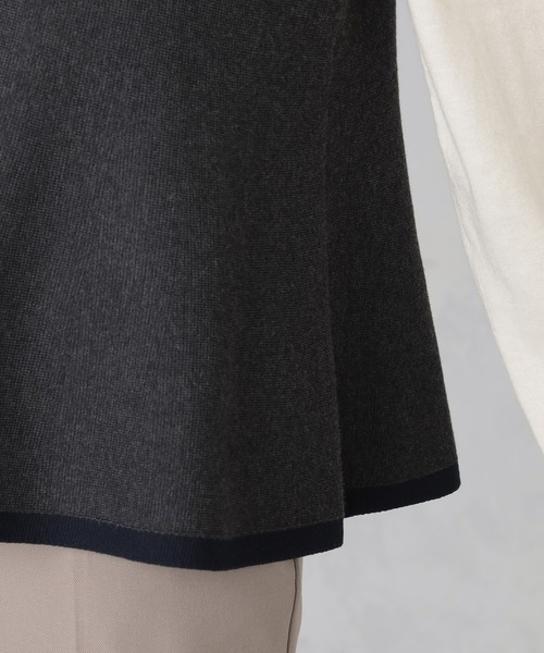 GALLORIA（ギャローリア）の「マシンウォッシャブル　ペプラムニットベスト（ベスト・レディース・チャコールグレー/ネイビー・LL/S/L/M）」の5枚目の写真