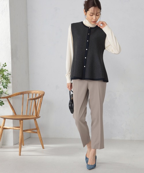 GALLORIA（ギャローリア）の「マシンウォッシャブル　ペプラムニットベスト（ベスト・レディース・チャコールグレー/ネイビー・LL/S/L/M）」の6枚目の写真