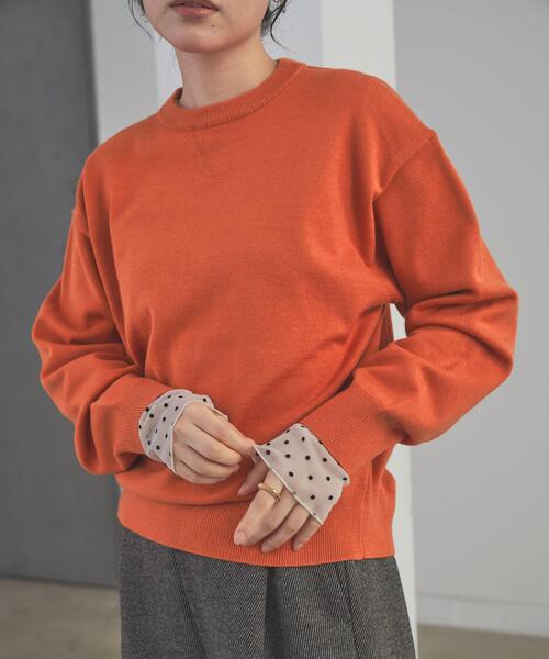 袖ドット柄切替ロングTシャツ（Tシャツ/カットソー）｜URBAN RESEARCH