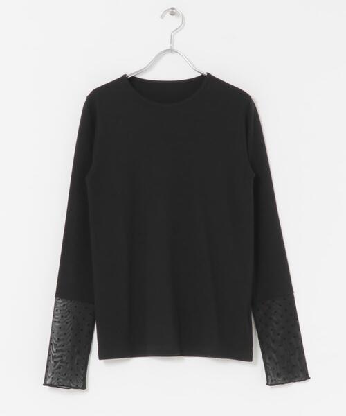 新品タグ付き　袖ドット柄切替ロングTシャツ　アーバンリサーチドアーズ　かぐれ 新品タグ付き 袖ドット柄切替ロングTシャツ アーバンリサーチ