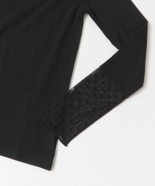 URBAN RESEARCH DOORS（アーバンリサーチドアーズ）の「袖ドット柄切替ロングTシャツ（Tシャツ/カットソー・レディース・オフホワイト/ブラック・MEDIUM）」の15枚目の写真