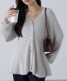 FREE'S MART | ◆〈ＭＦＭ〉ヘアリーペプラム金ボタンニットカーデ(ニット/セーター)