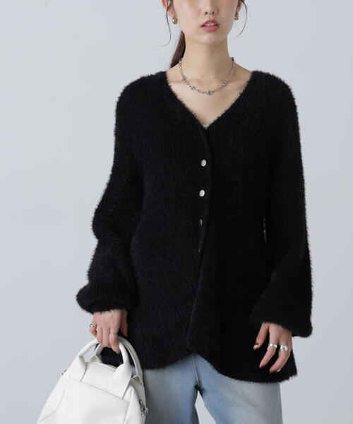 FREE'S MART（フリーズマート）の「◆〈ＭＦＭ〉ヘアリーペプラム金ボタンニットカーデ（ニット/セーター・レディース・グレー/ブラック/ネイビー/ピンク・FREE）」の16枚目の写真