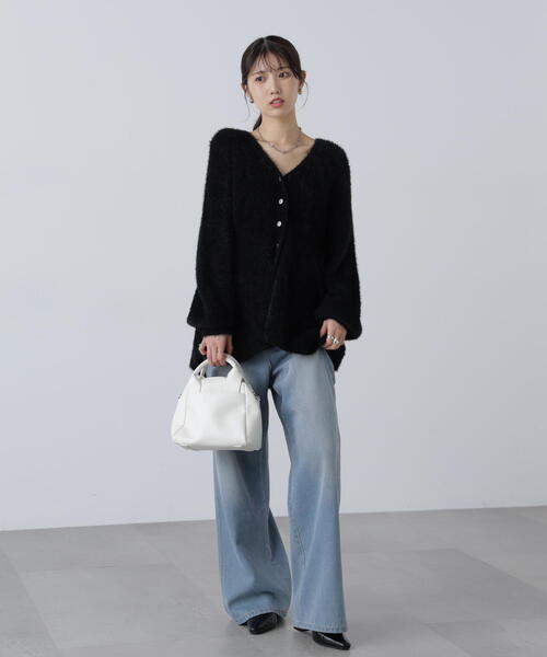 FREE'S MART（フリーズマート）の「◆〈ＭＦＭ〉ヘアリーペプラム金ボタンニットカーデ（ニット/セーター・レディース・グレー/ブラック/ネイビー/ピンク・FREE）」の17枚目の写真