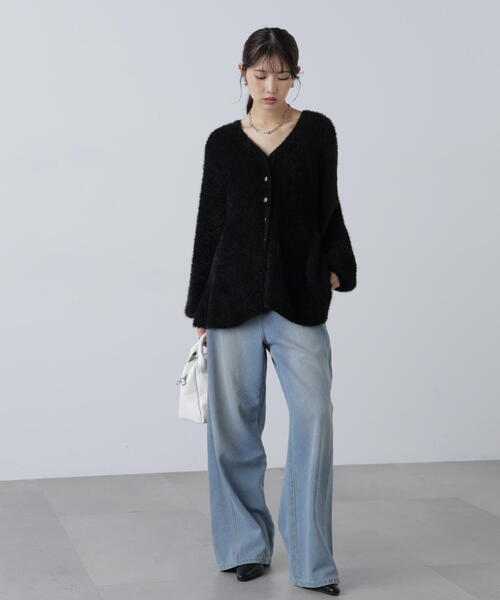 FREE'S MART（フリーズマート）の「◆〈ＭＦＭ〉ヘアリーペプラム金ボタンニットカーデ（ニット/セーター・レディース・グレー/ブラック/ネイビー/ピンク・FREE）」の19枚目の写真