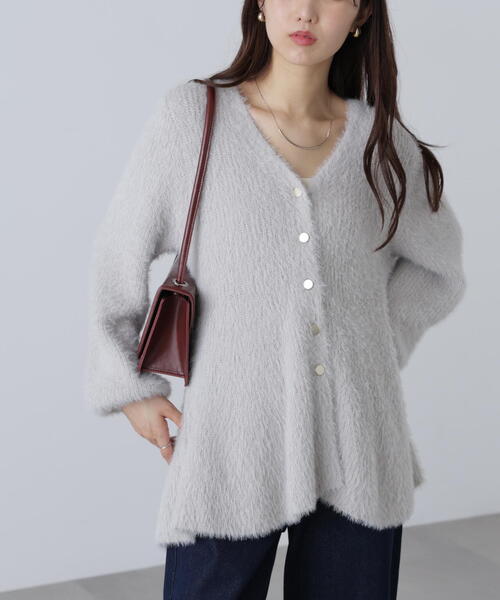 FREE'S MART（フリーズマート）の「◆〈ＭＦＭ〉ヘアリーペプラム金ボタンニットカーデ（ニット/セーター・レディース・グレー/ブラック/ネイビー/ピンク・FREE）」の22枚目の写真