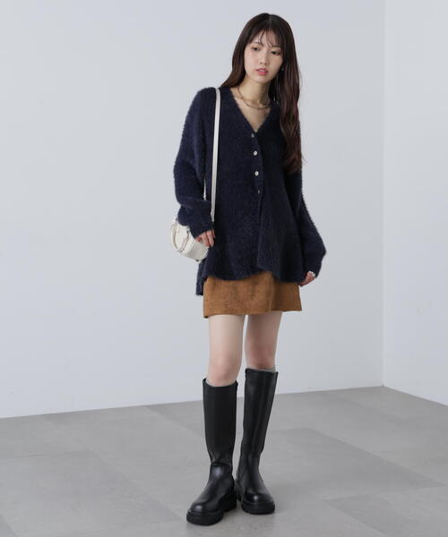 FREE'S MART（フリーズマート）の「◆〈ＭＦＭ〉ヘアリーペプラム金ボタンニットカーデ（ニット/セーター・レディース・グレー/ブラック/ネイビー/ピンク・FREE）」の7枚目の写真