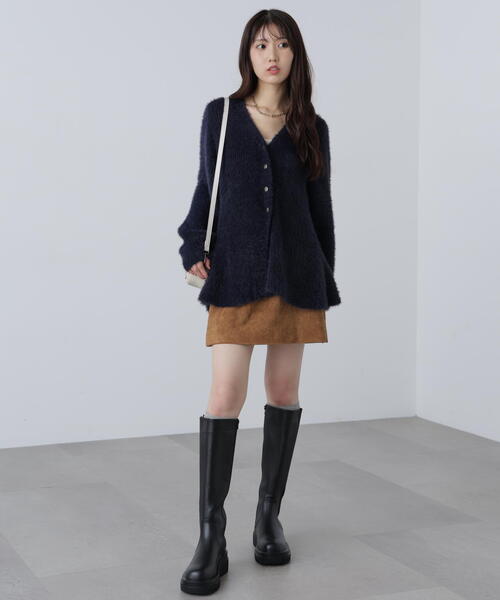 FREE'S MART（フリーズマート）の「◆〈ＭＦＭ〉ヘアリーペプラム金ボタンニットカーデ（ニット/セーター・レディース・グレー/ブラック/ネイビー/ピンク・FREE）」の9枚目の写真