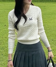 ◇MUCENT◇ブランド直輸入正規品/MUCENT プリムローズ Vネック クロップニット MUCENT PRIMROSE V-NECK CROP KNIT