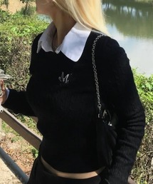 MUCENT | ◇MUCENT◇ブランド直輸入正規品/MUCENT プリムローズ Vネック クロップニット MUCENT PRIMROSE V-NECK CROP KNIT(ニット/セーター)