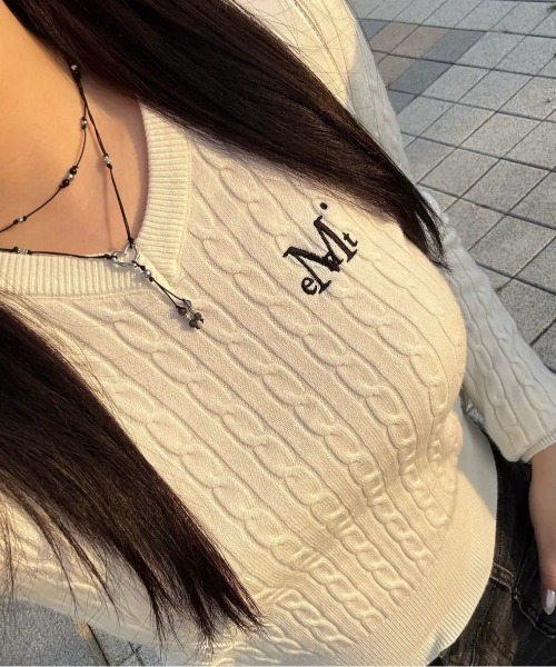 MUCENT（ムセント）の「◇MUCENT◇ブランド直輸入正規品/MUCENT プリムローズ Vネック クロップニット MUCENT PRIMROSE V-NECK CROP KNIT（ニット/セーター・レディース・ブラック/アイボリー/グレー・FREE）」の17枚目の写真