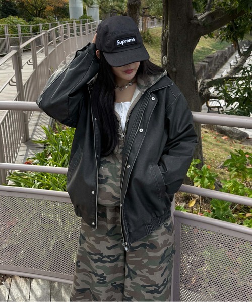 sedacle(セダクル)の「ヴィンテージ加工合皮ブルゾン(ブルゾン・メンズ・ブラック・LARGE/MEDIUM)」の1枚目の写真