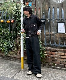 Chikashitsu +（チカシツプラス）の「【Chikashitsu +】semi wide rigid denim pants / 【チカシツプラス】セミワイドリジッドデニムパンツ（デニムパンツ）」