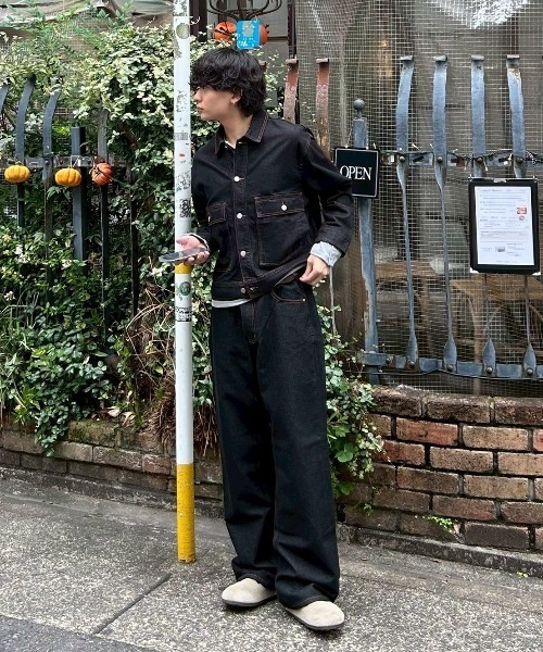 セール】【Chikashitsu +】semi wide rigid denim pants