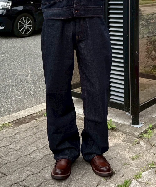 Chikashitsu +(チカシツプラス)の「【Chikashitsu +】semi wide rigid denim pants / 【チカシツプラス】セミワイドリジッドデニムパンツ(デニムパンツ・メンズ・ブルー/ブラック・S/M)」の21枚目の写真
