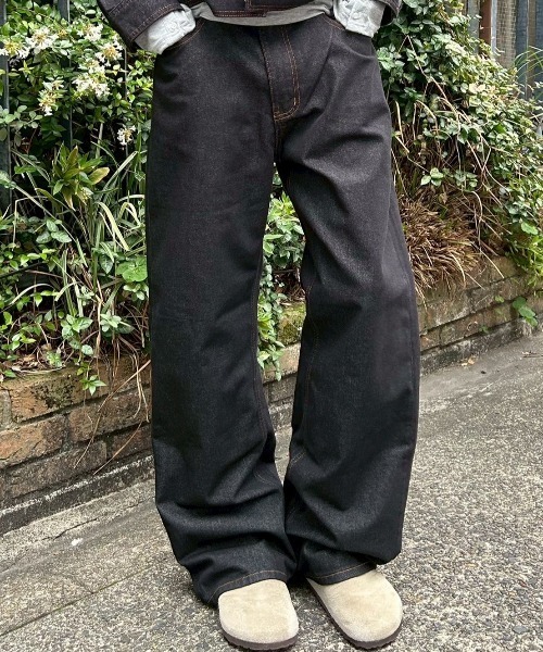 Chikashitsu +(チカシツプラス)の「【Chikashitsu +】semi wide rigid denim pants / 【チカシツプラス】セミワイドリジッドデニムパンツ(デニムパンツ・メンズ・ブルー/ブラック・S/M)」の11枚目の写真