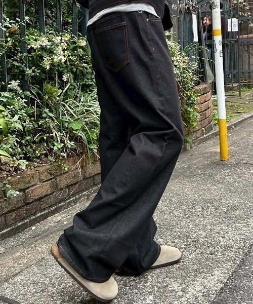 Chikashitsu +(チカシツプラス)の「【Chikashitsu +】semi wide rigid denim pants / 【チカシツプラス】セミワイドリジッドデニムパンツ(デニムパンツ・メンズ・ブルー/ブラック・S/M)」の12枚目の写真