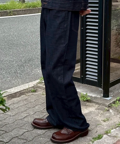 Chikashitsu +(チカシツプラス)の「【Chikashitsu +】semi wide rigid denim pants / 【チカシツプラス】セミワイドリジッドデニムパンツ(デニムパンツ・メンズ・ブルー/ブラック・S/M)」の22枚目の写真