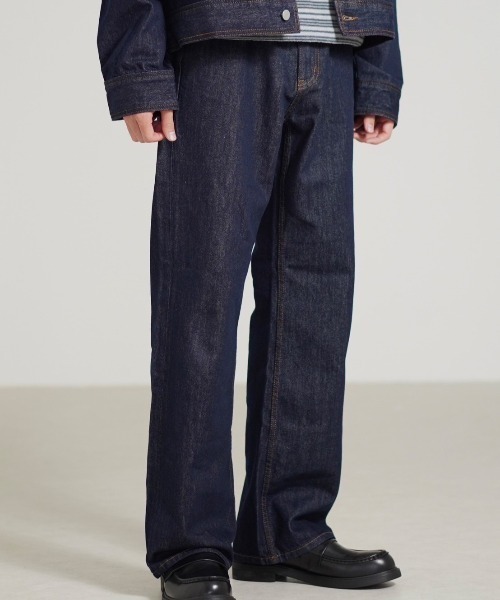 Chikashitsu +（チカシツプラス）の「【Chikashitsu +】semi wide rigid denim pants / 【チカシツプラス】セミワイドリジッドデニムパンツ（デニムパンツ・メンズ・ブルー/ブラック・S/M）」の21枚目の写真