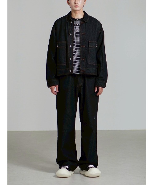 Chikashitsu +(チカシツプラス)の「【Chikashitsu +】semi wide rigid denim pants / 【チカシツプラス】セミワイドリジッドデニムパンツ(デニムパンツ・メンズ・ブルー/ブラック・S/M)」の13枚目の写真