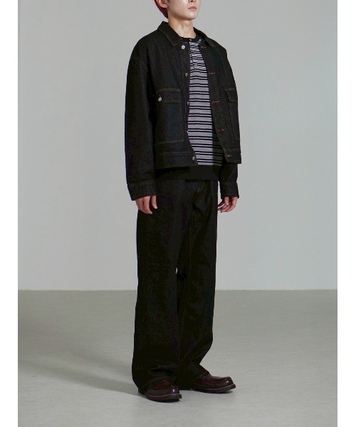 Chikashitsu +(チカシツプラス)の「【Chikashitsu +】semi wide rigid denim pants / 【チカシツプラス】セミワイドリジッドデニムパンツ(デニムパンツ・メンズ・ブルー/ブラック・S/M)」の7枚目の写真