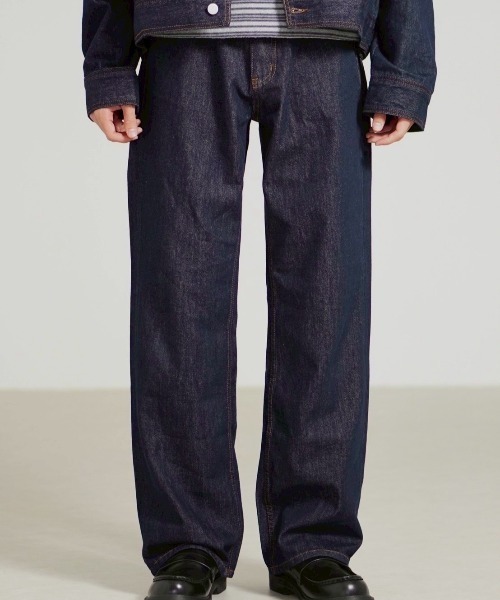 Chikashitsu +(チカシツプラス)の「【Chikashitsu +】semi wide rigid denim pants / 【チカシツプラス】セミワイドリジッドデニムパンツ(デニムパンツ・メンズ・ブルー/ブラック・S/M)」の9枚目の写真