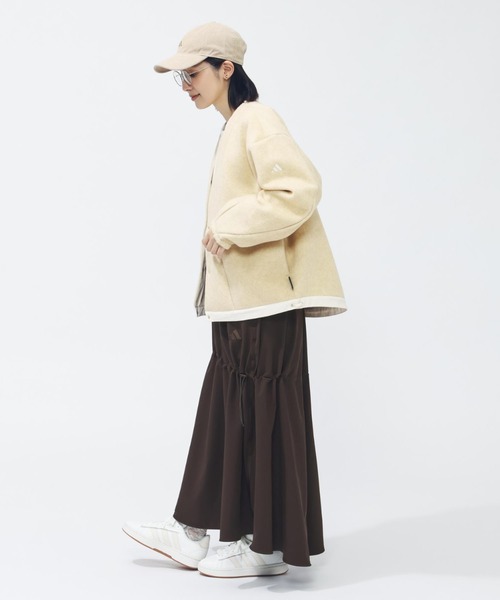 adidas(アディダス)の「【別注】アディダス adidas ラックスフロー オールデイズ ルーズフィット シャギー ニット カーディガ 限定コラボ(カーディガン/ボレロ・レディース・ベージュ/グレー・M/L/S/XL)」の7枚目の写真