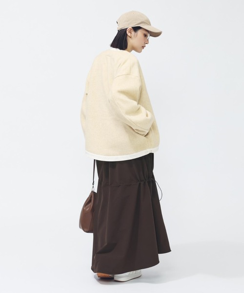 adidas(アディダス)の「【別注】アディダス adidas ラックスフロー オールデイズ ルーズフィット シャギー ニット カーディガ 限定コラボ(カーディガン/ボレロ・レディース・ベージュ/グレー・M/L/S/XL)」の8枚目の写真
